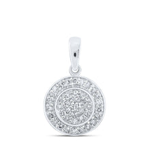 Load image into Gallery viewer, Captivating Brilliance: 10kt White Gold Womens Round Diamond Cluster Pendant - Splendid Jewellery