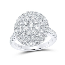 Load image into Gallery viewer, Captivating Brilliance: 10kt White Gold Womens Round Diamond Cluster Ring 1 - 7/8 Cttw - Splendid Jewellery