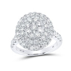 Captivating Brilliance: 10kt White Gold Womens Round Diamond Cluster Ring 1 - 7/8 Cttw - Splendid Jewellery