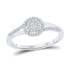 Captivating Brilliance: 10kt White Gold Womens Round Diamond Cluster Ring 1/6 Cttw - Splendid Jewellery
