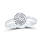 Captivating Brilliance: 10kt White Gold Womens Round Diamond Cluster Ring - Splendid Jewellery