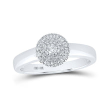 Load image into Gallery viewer, Captivating Brilliance: 10kt White Gold Womens Round Diamond Cluster Ring - Splendid Jewellery