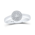 Captivating Brilliance: 10kt White Gold Womens Round Diamond Cluster Ring - Splendid Jewellery