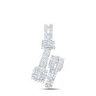 Captivating Brilliance: 10kt White Gold Womens Round Diamond Cushion - shape Cuff Pendant 5/8 Cttw - Splendid Jewellery