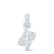 Load image into Gallery viewer, Captivating Brilliance: 10kt White Gold Womens Round Diamond Cushion - shape Cuff Pendant 5/8 Cttw - Splendid Jewellery