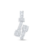 Captivating Brilliance: 10kt White Gold Womens Round Diamond Cushion - shape Cuff Pendant 5/8 Cttw - Splendid Jewellery