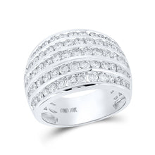 Load image into Gallery viewer, Captivating Brilliance: 10kt White Gold Womens Round Diamond Five Row Band Ring 2 Cttw Top view from the 10Kt White Gold Womens Round Diamond Five Row Band Ring 2 Cttwpin225905 collection by Splendid Jewellery