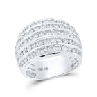 Captivating Brilliance: 10kt White Gold Womens Round Diamond Five Row Band Ring 2 Cttw Top view from the 10Kt White Gold Womens Round Diamond Five Row Band Ring 2 Cttwpin225905 collection by Splendid Jewellery