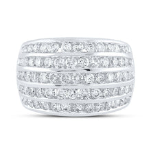 Load image into Gallery viewer, Captivating Brilliance: 10kt White Gold Womens Round Diamond Five Row Band Ring 2 Cttw Front view from the 10Kt White Gold Womens Round Diamond Five Row Band Ring 2 Cttwpin225905 collection by Splendid Jewellery