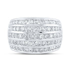 Captivating Brilliance: 10kt White Gold Womens Round Diamond Five Row Band Ring 2 Cttw Front view from the 10Kt White Gold Womens Round Diamond Five Row Band Ring 2 Cttwpin225905 collection by Splendid Jewellery
