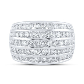 Captivating Brilliance: 10kt White Gold Womens Round Diamond Five Row Band Ring 2 Cttw Front view from the 10Kt White Gold Womens Round Diamond Five Row Band Ring 2 Cttwpin225905 collection by Splendid Jewellery