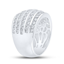 Load image into Gallery viewer, Captivating Brilliance: 10kt White Gold Womens Round Diamond Five Row Band Ring 2 Cttw - Splendid Jewellery