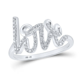 Captivating Brilliance: 10kt White Gold Womens Round Diamond Love Fashion Ring 1/5 Cttw Top view from the 10Kt White Gold Womens Round Diamond Love Fashion Ring 1 5 Cttwpin210163 collection by Splendid Jewellery