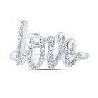 Captivating Brilliance: 10kt White Gold Womens Round Diamond Love Fashion Ring 1/5 Cttw - Splendid Jewellery