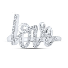 Load image into Gallery viewer, Captivating Brilliance: 10kt White Gold Womens Round Diamond Love Fashion Ring 1/5 Cttw - Splendid Jewellery