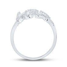 Load image into Gallery viewer, Captivating Brilliance: 10kt White Gold Womens Round Diamond Love Fashion Ring 1/5 Cttw Side view from the 10Kt White Gold Womens Round Diamond Love Fashion Ring 1 5 Cttwpin210163 collection by Splendid Jewellery