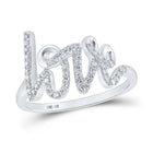 Captivating Brilliance: 10kt White Gold Womens Round Diamond Love Fashion Ring 1/5 Cttw - Splendid Jewellery