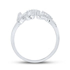 Captivating Brilliance: 10kt White Gold Womens Round Diamond Love Fashion Ring 1/5 Cttw - Splendid Jewellery