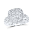 Captivating Brilliance: 10kt White Gold Womens Round Diamond Square Cluster Ring - Splendid Jewellery