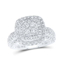 Load image into Gallery viewer, Captivating Brilliance: 10kt White Gold Womens Round Diamond Square Cluster Ring - Splendid Jewellery