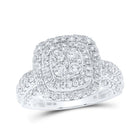 Captivating Brilliance: 10kt White Gold Womens Round Diamond Square Cluster Ring - Splendid Jewellery