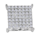 Captivating Brilliance: 10kt White Gold Womens Round Diamond Square Cluster Stud Earrings - Splendid Jewellery