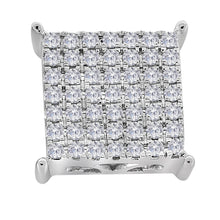 Load image into Gallery viewer, Captivating Brilliance: 10kt White Gold Womens Round Diamond Square Cluster Stud Earrings - Splendid Jewellery