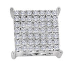 Captivating Brilliance: 10kt White Gold Womens Round Diamond Square Cluster Stud Earrings - Splendid Jewellery