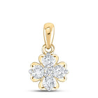 Captivating Brilliance: 10kt Yellow Gold Diamond Cluster Pendant - Splendid Jewellery