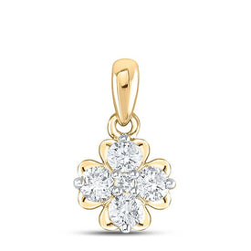 Captivating Brilliance: 10kt Yellow Gold Diamond Cluster Pendant - Splendid Jewellery