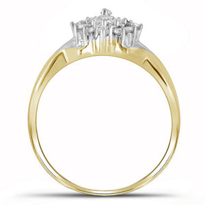 Captivating Brilliance: 10kt Yellow Gold Diamond Cluster Ring 1/4 Cttw - Splendid Jewellery