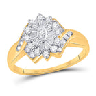 Captivating Brilliance: 10kt Yellow Gold Diamond Cluster Ring 1/4 Cttw Top View from Splendid Jewellery