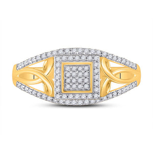 Captivating Brilliance: 10kt Yellow Gold Diamond Cluster Ring - Splendid Jewellery