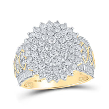 Load image into Gallery viewer, Captivating Brilliance: 10kt Yellow Gold Diamond Cluster Ring - 2 Cttw - Splendid Jewellery