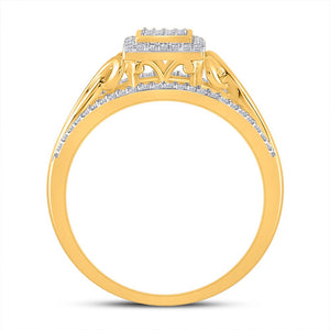 Captivating Brilliance: 10kt Yellow Gold Diamond Cluster Ring - Splendid Jewellery