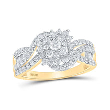 Load image into Gallery viewer, Captivating Brilliance: 10kt Yellow Gold Diamond Cluster Ring - Splendid Jewellery
