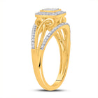 Captivating Brilliance: 10kt Yellow Gold Diamond Cluster Ring - Second Side View