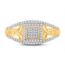 Load image into Gallery viewer, Captivating Brilliance: 10kt Yellow Gold Diamond Cluster Ring - Splendid Jewellery