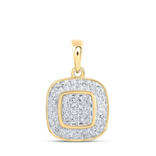 Load image into Gallery viewer, Captivating Brilliance: 10kt Yellow Gold Diamond Square Pendant - Splendid Jewellery