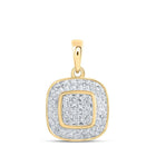 Captivating Brilliance: 10kt Yellow Gold Diamond Square Pendant - Splendid Jewellery