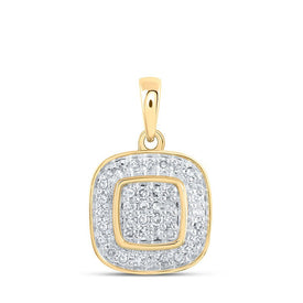 Captivating Brilliance: 10kt Yellow Gold Diamond Square Pendant - Splendid Jewellery