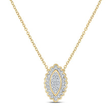 Load image into Gallery viewer, Captivating Brilliance: 10kt Yellow Gold Diamond Vertical Oval Necklace - Splendid Jewellery