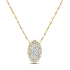 Captivating Brilliance: 10kt Yellow Gold Diamond Vertical Oval Necklace - Splendid Jewellery
