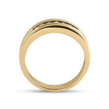 Load image into Gallery viewer, Captivating Brilliance: 10kt Yellow Gold Men&#39;s Round Diamond Wedding Single Row Band Ring 1/4 Cttw product Side View 2 from Splendid Jewellery