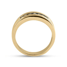 Load image into Gallery viewer, Captivating Brilliance: 10kt Yellow Gold Men's Round Diamond Wedding Single Row Band Ring 1/4 Cttw - Splendid Jewellery