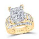 Captivating Brilliance: 10kt Yellow Gold Round Diamond Cluster Bridal Wedding Engagement Ring 2 Cttw - Splendid Jewellery