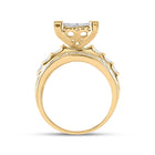 Captivating Brilliance: 10kt Yellow Gold Round Diamond Cluster Bridal Wedding Engagement Ring 2 Cttw product Side View 2 from Splendid Jewellery