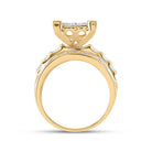 Captivating Brilliance: 10kt Yellow Gold Round Diamond Cluster Bridal Wedding Engagement Ring 2 Cttw - Splendid Jewellery