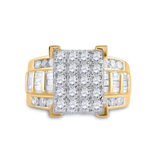 Load image into Gallery viewer, Captivating Brilliance: 10kt Yellow Gold Round Diamond Cluster Bridal Wedding Engagement Ring 2 Cttw - Splendid Jewellery