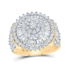 Captivating Brilliance: 10kt Yellow Gold Womens Round Diamond Circle Cluster Ring 2 Cttw - Splendid Jewellery